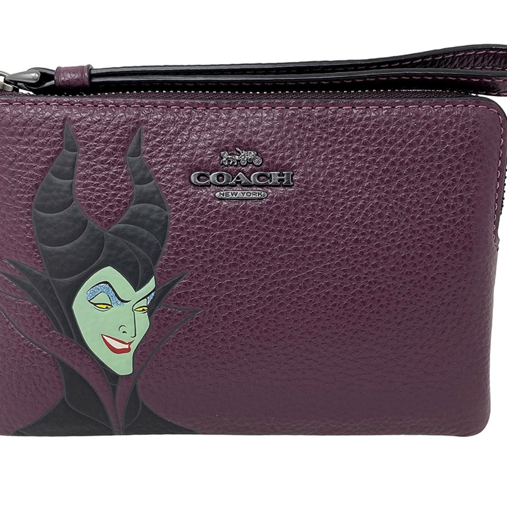 Coach malificent corner zip wristlet